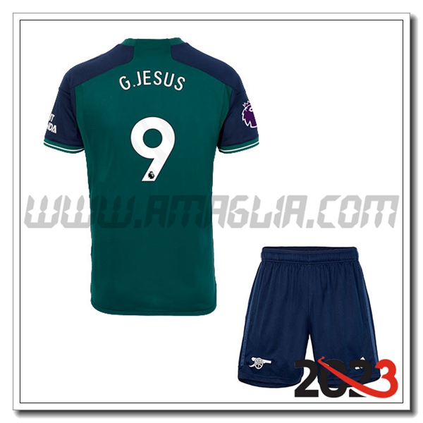 Kit Maglia Arsenal Bambino G.JESUS #9 Terza 2023 2024