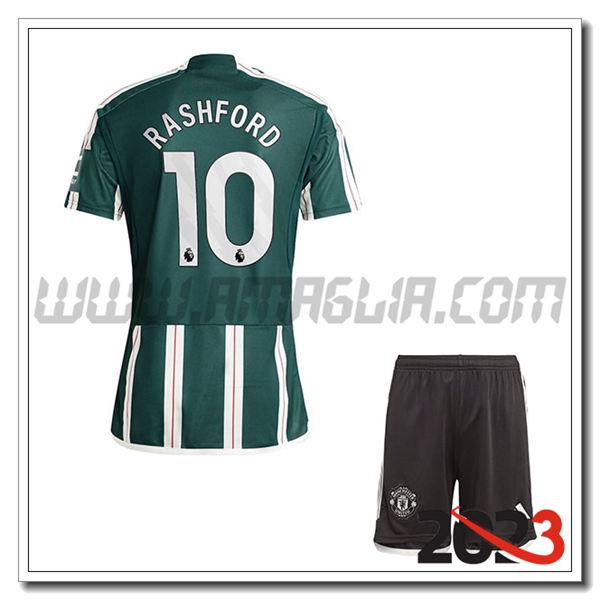 Kit Maglia Manchester United Bambino RASHFORD #10 Seconda 2023 2024