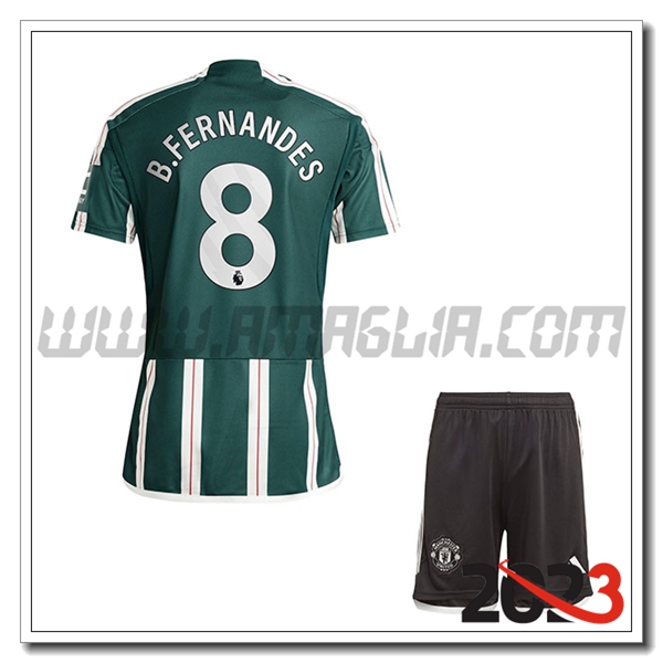 Kit Maglia Manchester United Bambino B. FERNANDES #8 Seconda 2023 2024