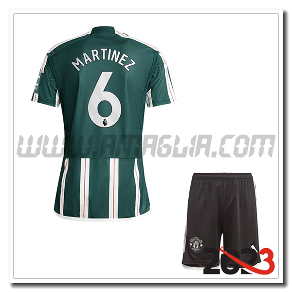 Kit Maglia Manchester United Bambino MARTINEZ #6 Seconda 2023 2024
