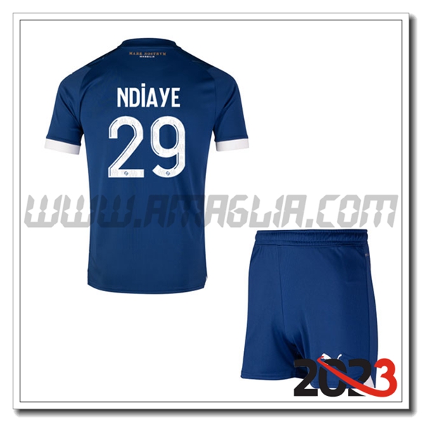 Kit Maglia Marsiglia OM Bambino NDIAYE #29 Seconda 2023 2024