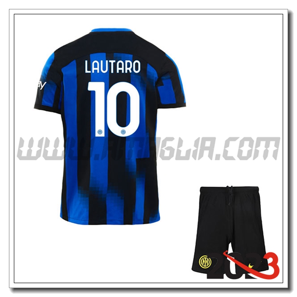 Kit Maglia Inter Milan Bambino LAUTARO #10 Prima 2023 2024