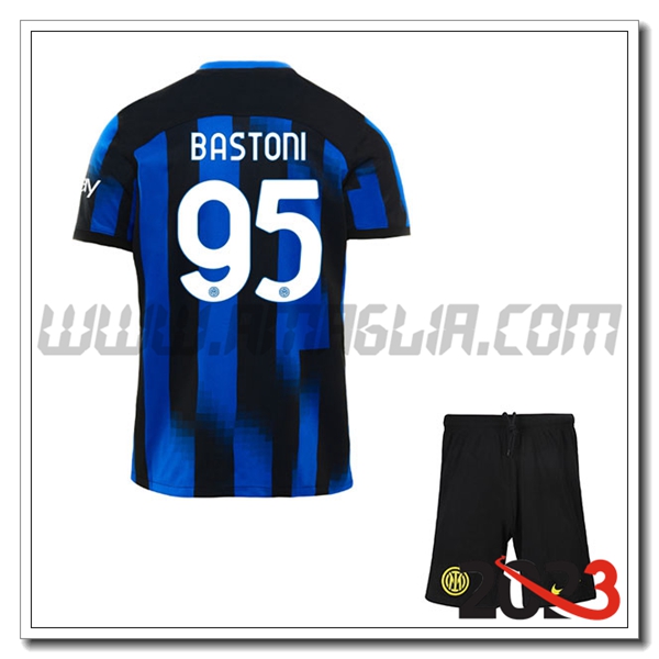 Kit Maglia Inter Milan Bambino BASTONI #95 Prima 2023 2024