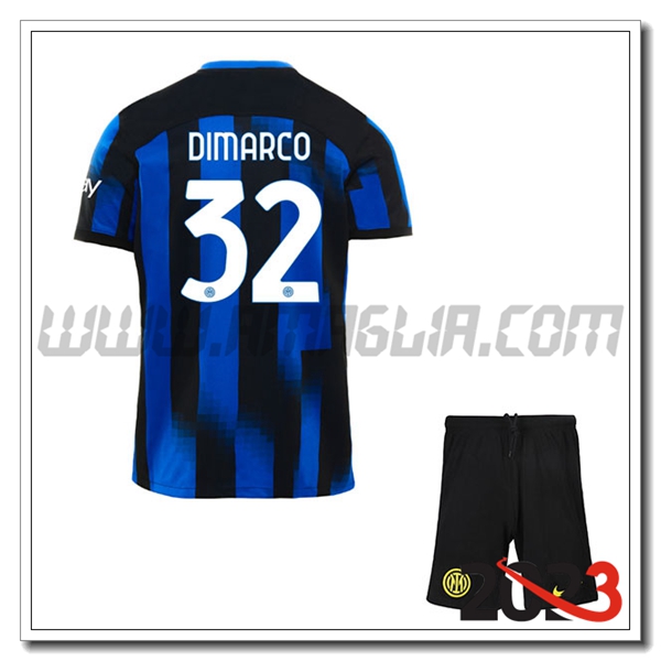 Kit Maglia Inter Milan Bambino DIMARCO #32 Prima 2023 2024
