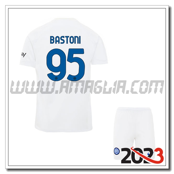 Kit Maglia Inter Milan Bambino BASTONI #95 Seconda 2023 2024