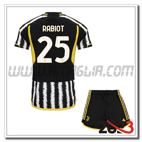 Kit Maglia Juventus Bambino RABIOT #25 Prima 2023 2024