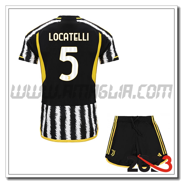 Kit Maglia Juventus Bambino LOCATELLI #5 Prima 2023 2024
