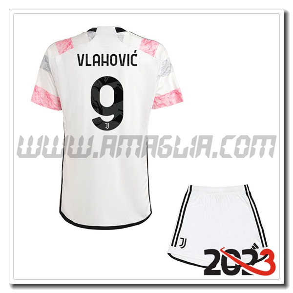 Kit Maglia Juventus Bambino VLAHOVIC #9 Seconda 2023 2024
