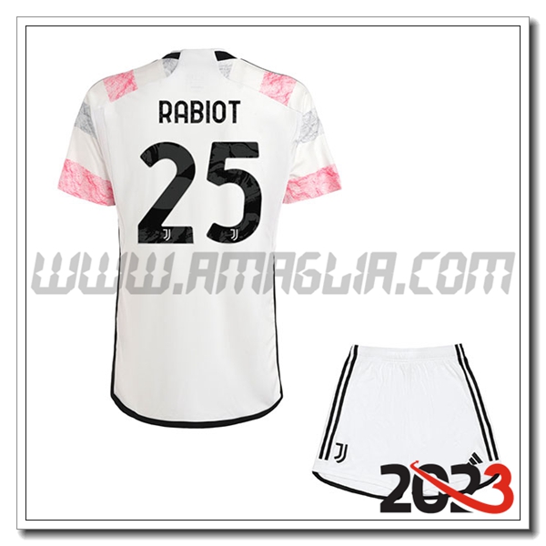 Kit Maglia Juventus Bambino RABIOT #25 Seconda 2023 2024