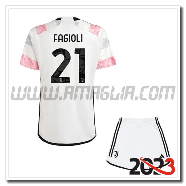 Kit Maglia Juventus Bambino FAGIOLI #21 Seconda 2023 2024