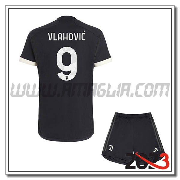 Kit Maglia Juventus Bambino VLAHOVIC #9 Terza 2023 2024