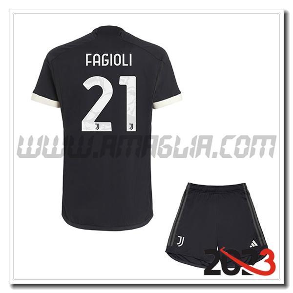 Kit Maglia Juventus Bambino FAGIOLI #21 Terza 2023 2024