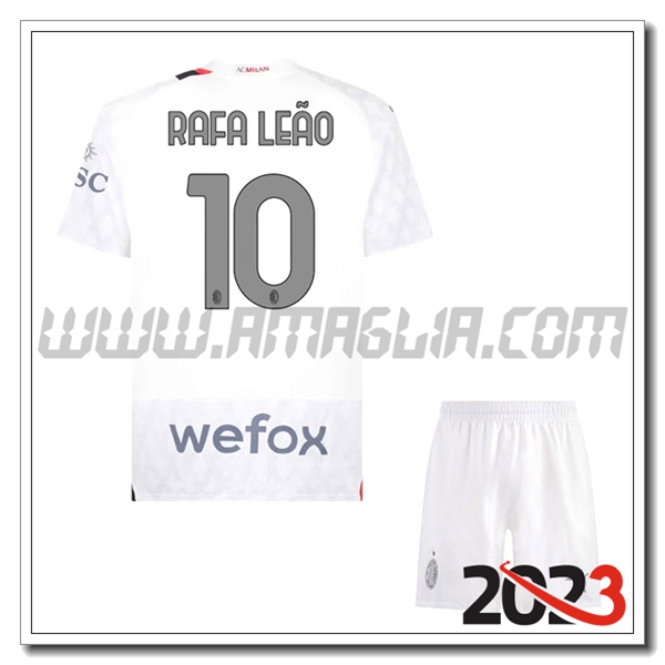 Kit Maglia AC Milan Bambino RAFAEL LE脙O #10 Seconda 2023 2024