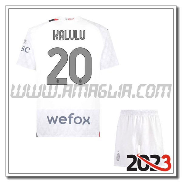 Kit Maglia AC Milan Bambino KALULU #20 Seconda 2023 2024