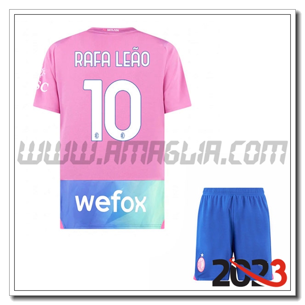 Kit Maglia AC Milan Bambino RAFAEL LE脙O #10 Terza 2023 2024