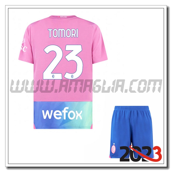 Kit Maglia AC Milan Bambino TOMORI #23 Terza 2023 2024