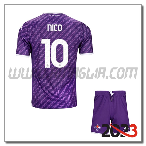 Kit Maglia ACF Fiorentina Bambino NICO #10 Prima 2023 2024