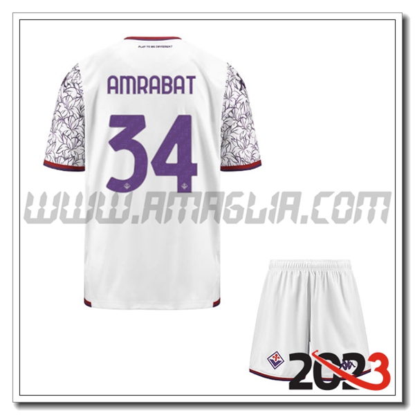 Kit Maglia ACF Fiorentina Bambino AMRABAT #34 Seconda 2023 2024