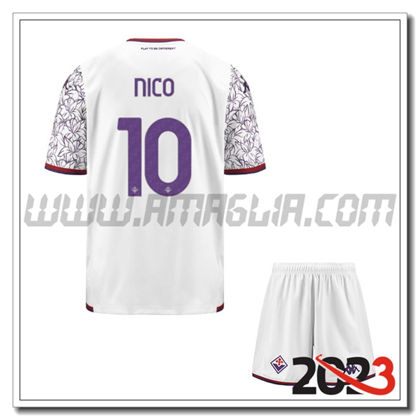 Kit Maglia ACF Fiorentina Bambino NICO #10 Seconda 2023 2024