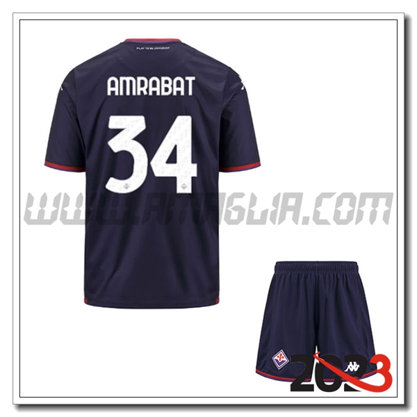 Kit Maglia ACF Fiorentina Bambino AMRABAT #34 Terza 2023 2024
