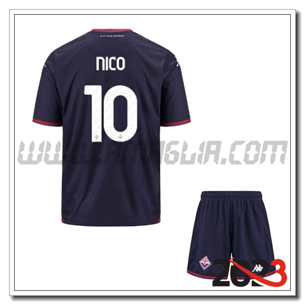 Kit Maglia ACF Fiorentina Bambino NICO #10 Terza 2023 2024