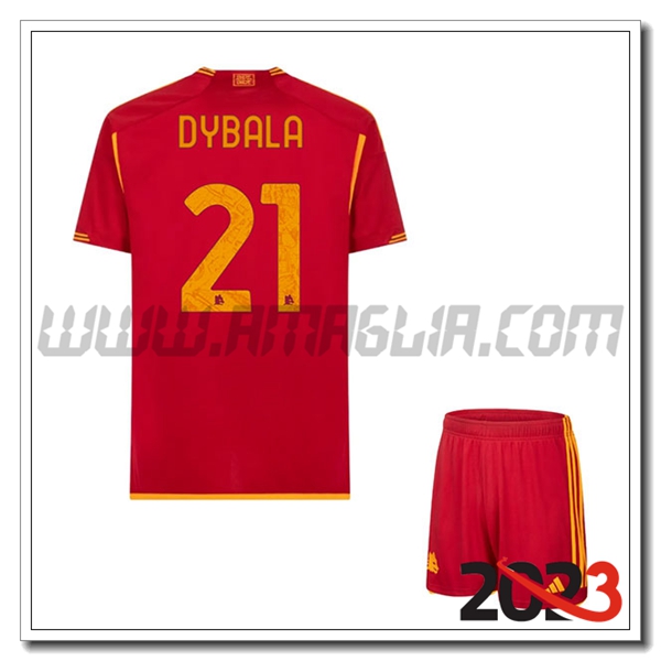Kit Maglia AS Roma Bambino DYBALA #21 Prima 2023 2024