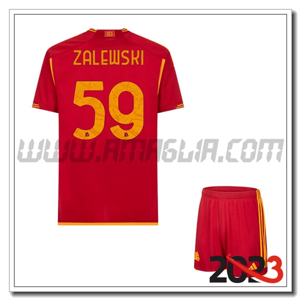Kit Maglia AS Roma Bambino ZALEWSKI #59 Prima 2023 2024