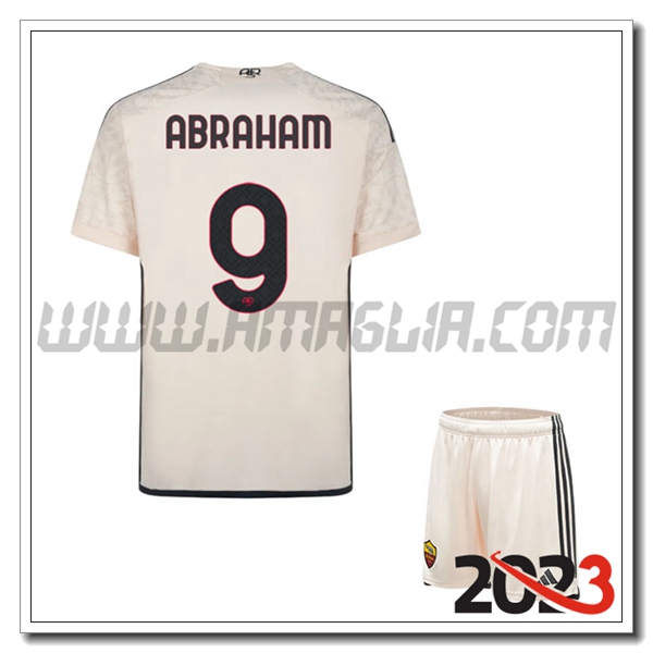Kit Maglia AS Roma Bambino ABRAHAM #9 Seconda 2023 2024