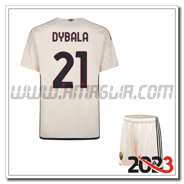 Kit Maglia AS Roma Bambino DYBALA #21 Seconda 2023 2024