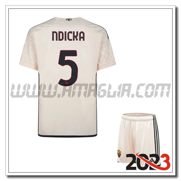 Kit Maglia AS Roma Bambino NDICKA #5 Seconda 2023 2024