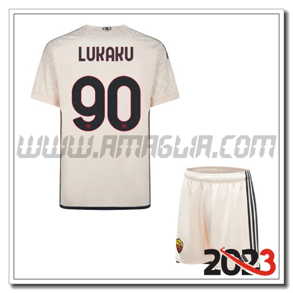 Kit Maglia AS Roma Bambino LUKAKU #90 Seconda 2023 2024