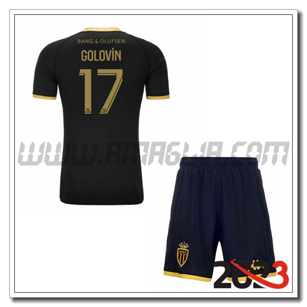 Kit Maglia AS Monaco Bambino GOLOVIN #17 Seconda 2023 2024