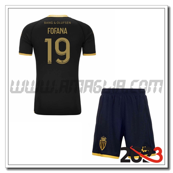 Kit Maglia AS Monaco Bambino FOFANA #19 Seconda 2023 2024