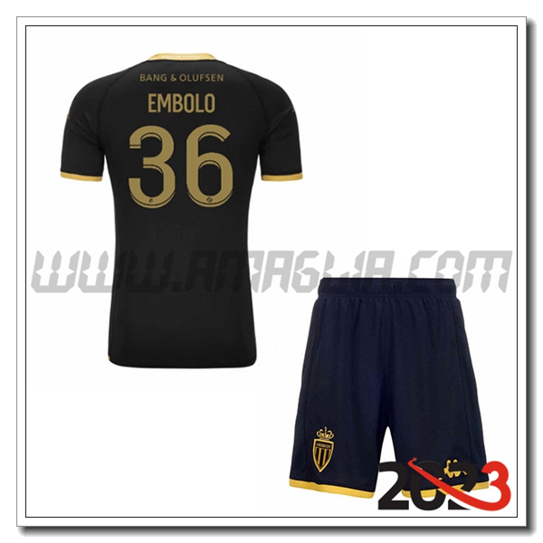 Kit Maglia AS Monaco Bambino EMBOLO #36 Seconda 2023 2024