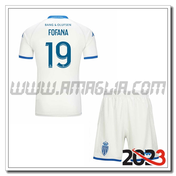 Kit Maglia AS Monaco Bambino FOFANA #19 Terza 2023 2024