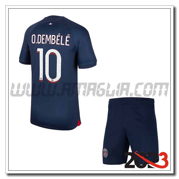 Kit Maglia PSG Bambino O.DEMB脡L脡 #10 Prima 2023 2024
