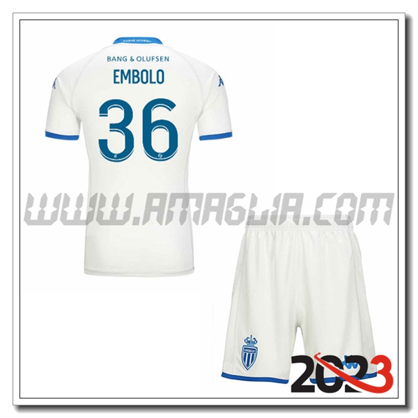 Kit Maglia AS Monaco Bambino EMBOLO #36 Terza 2023 2024