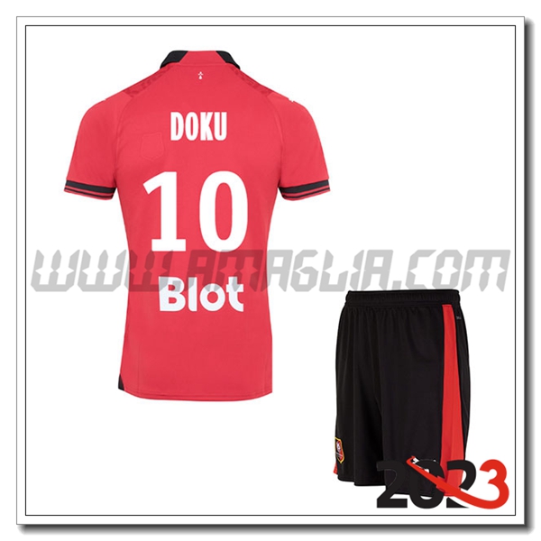 Kit Maglia Stade Rennais Bambino DOKU #10 Prima 2023 2024