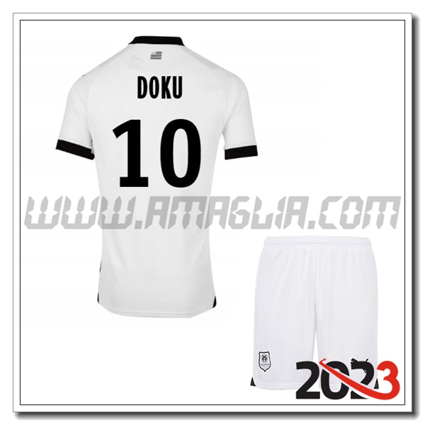 Kit Maglia Stade Rennais Bambino DOKU #10 Seconda 2023 2024