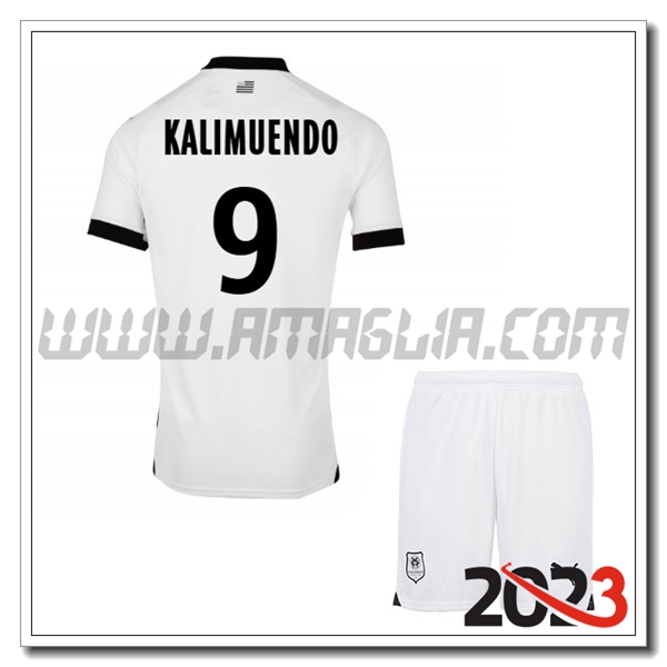 Kit Maglia Stade Rennais Bambino KALIMUENDO #9 Seconda 2023 2024