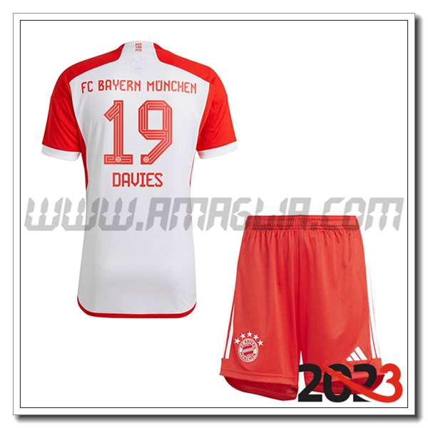 Kit Maglia Bayern Monaco Bambino DAVIES #19 Prima 2023 2024