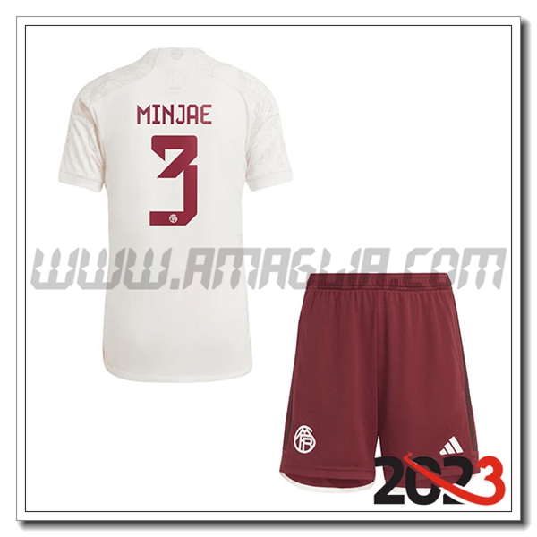 Kit Maglia Bayern Monaco Bambino MINJAE #3 Terza 2023 2024