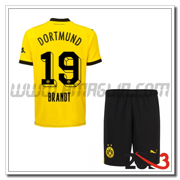 Kit Maglia Dortmund BVB Bambino BRANDT #19 Prima 2023 2024
