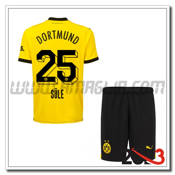 Kit Maglia Dortmund BVB Bambino S脺LE #25 Prima 2023 2024