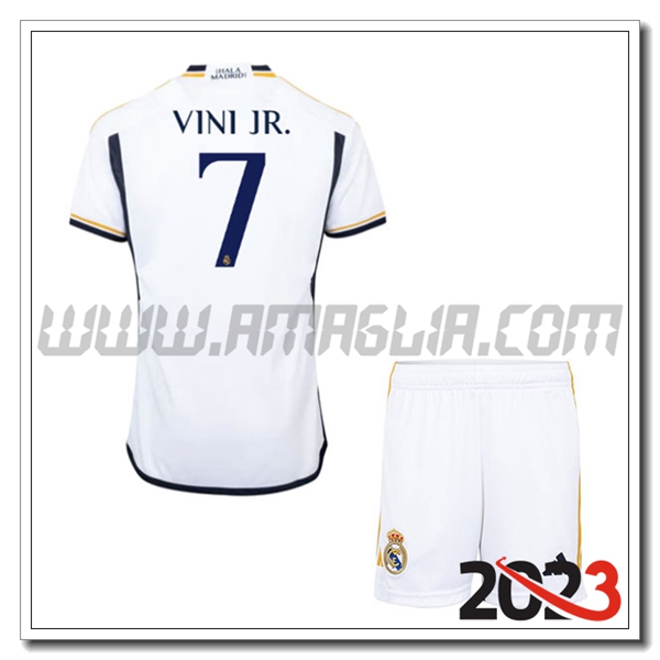 Kit Maglia Real Madrid Bambino VINI JR. #7 Prima 2023 2024
