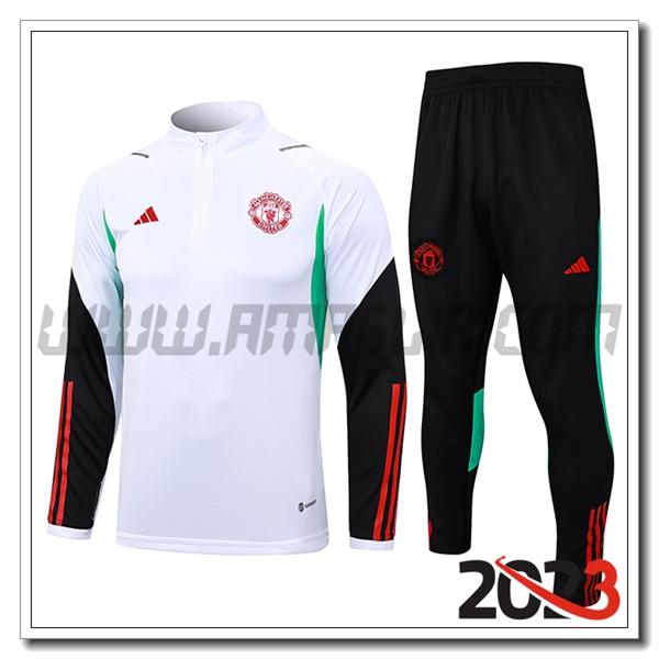 Tuta Allenamento Manchester United Bianco 2023 2024 -05