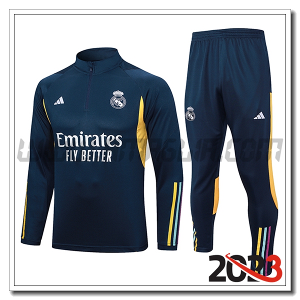 Tuta Allenamento Real Madrid blu marina 2023 2024 -05