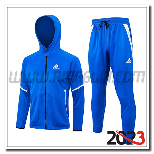 Giacca Con Cappuccio Tuta Giacca A Vento Adidas Blu 2023 2024