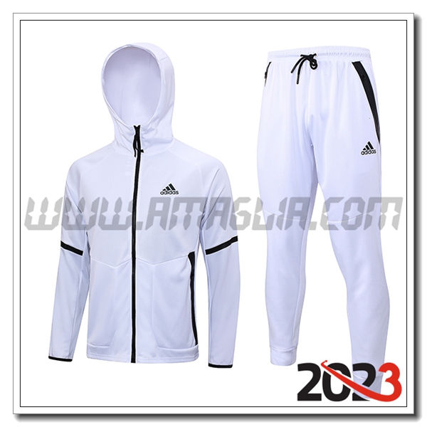 Giacca Con Cappuccio Tuta Giacca A Vento Adidas Bianco 2023 2024