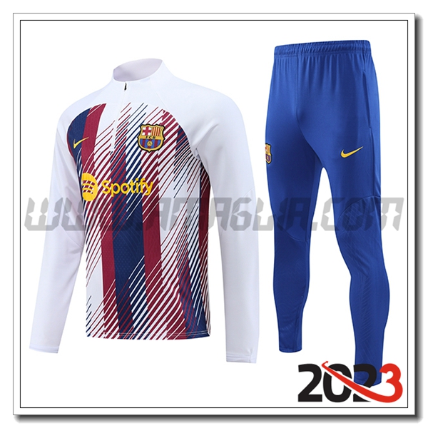Tuta Allenamento FC Barcellona Bianco/Blu/Rosso 2023 2024